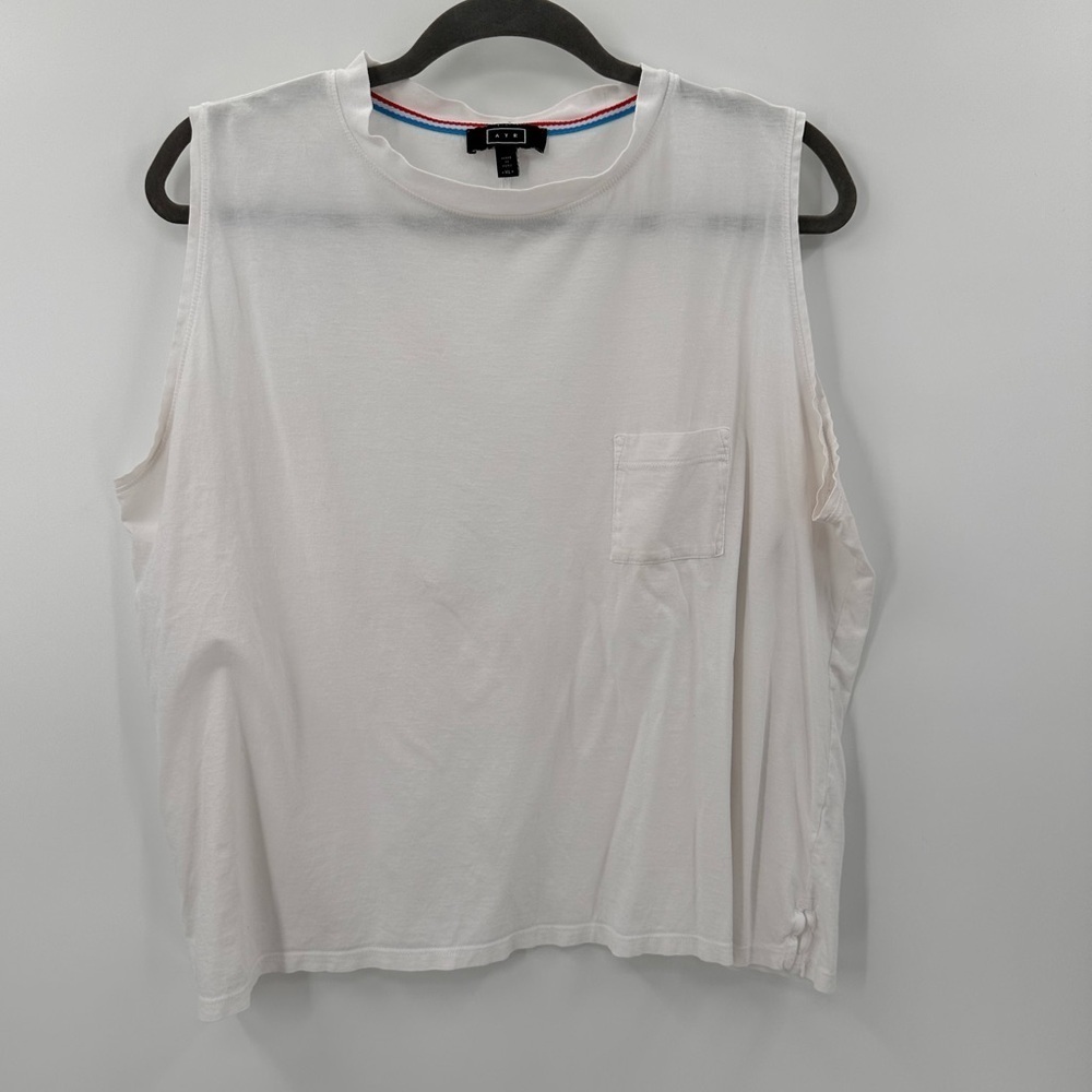 AYR White Cropped Tank Top Size XL